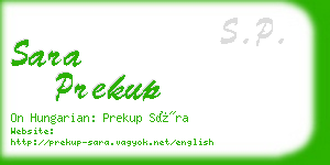 sara prekup business card